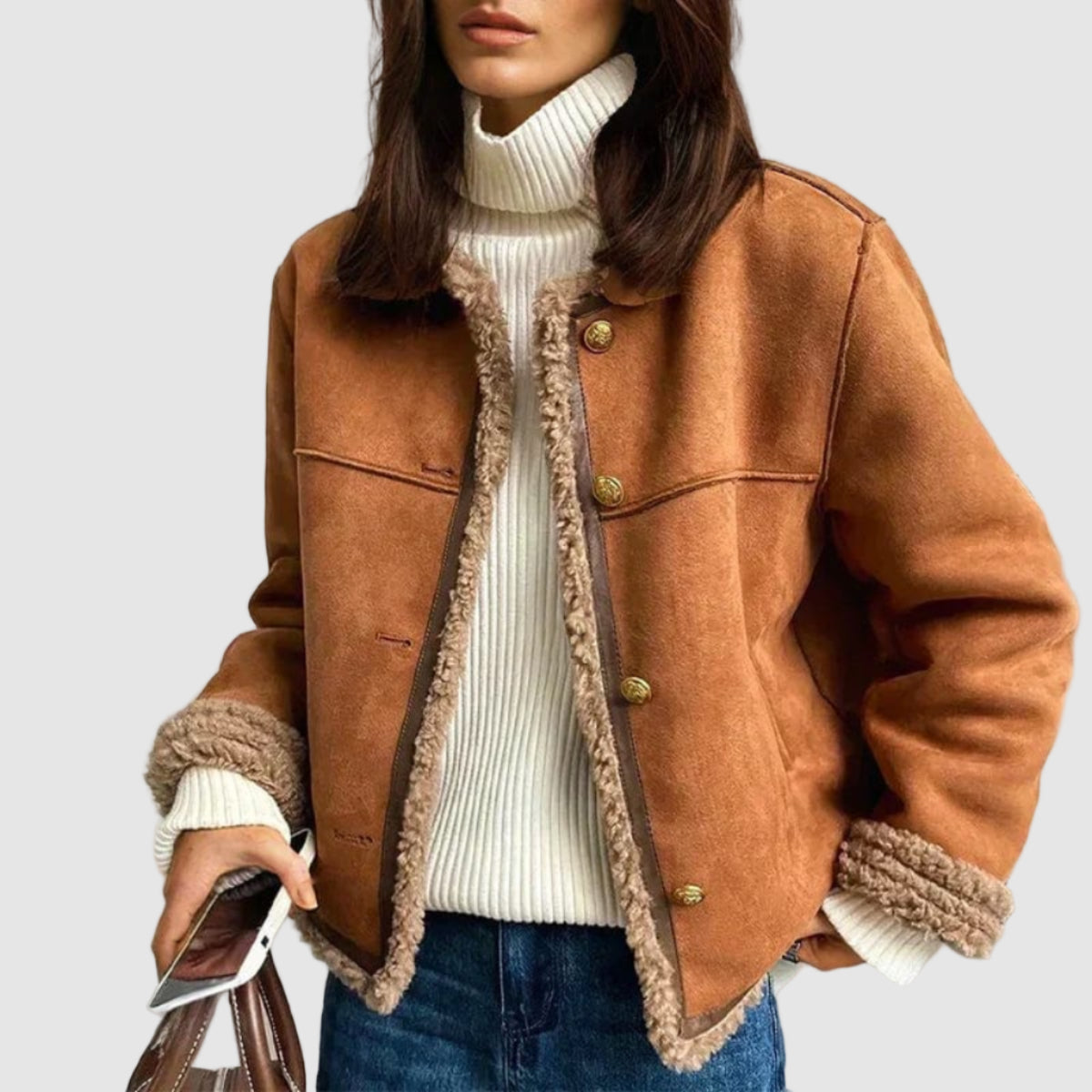 Caramel Shearling Jacket