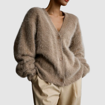 Angora V-Neck Cardigan