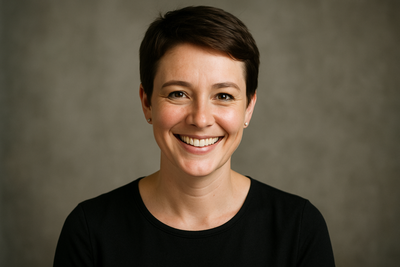 shorthair woman smiling