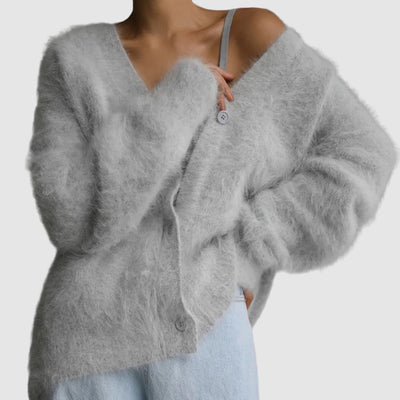 Angora V-Neck Cardigan