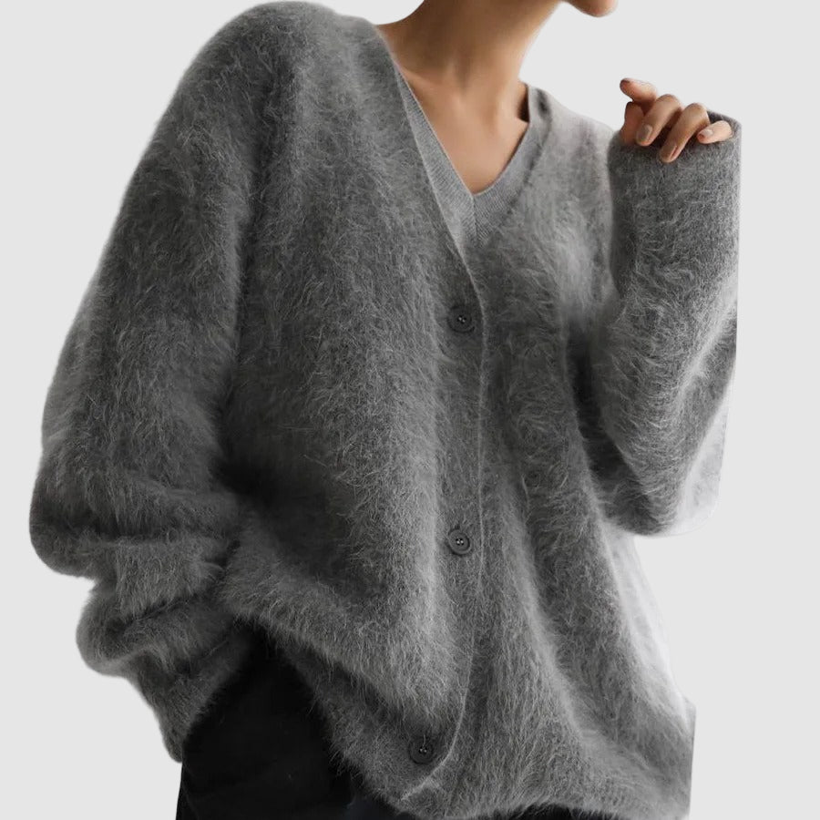 Angora V-Neck Cardigan